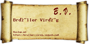 Brüller Virág névjegykártya